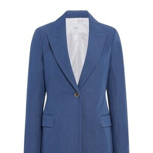 Rosetta Getty Slate Blue Single-Button Blazer
